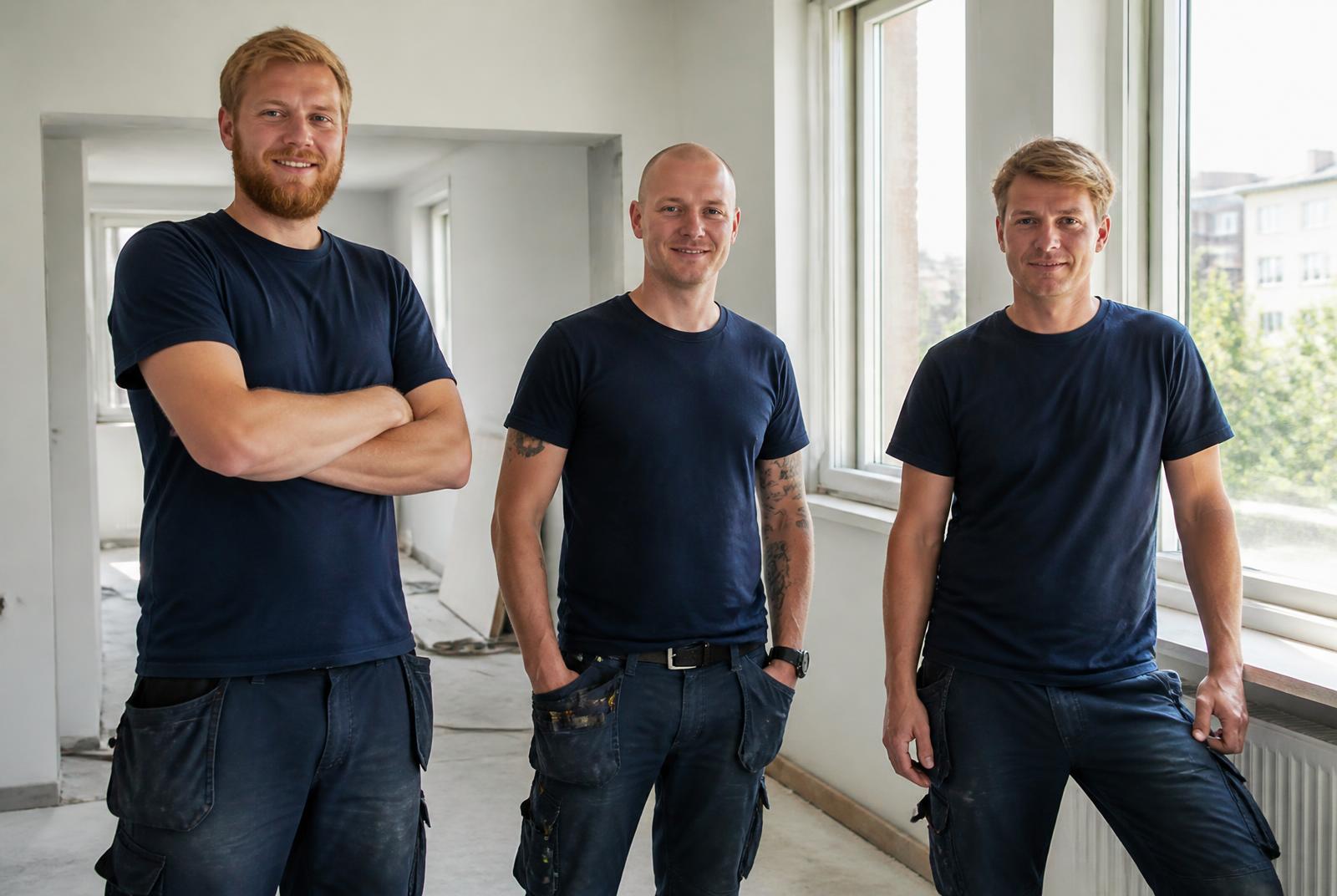 Luxhems hantverkare på plats i ett projekt